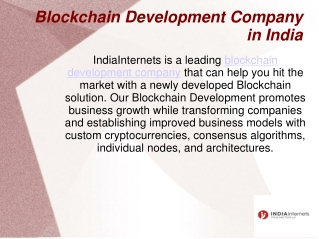 Blockchain Development Company in India