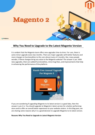 Why You Need to Upgrade to the Latest Magento Version