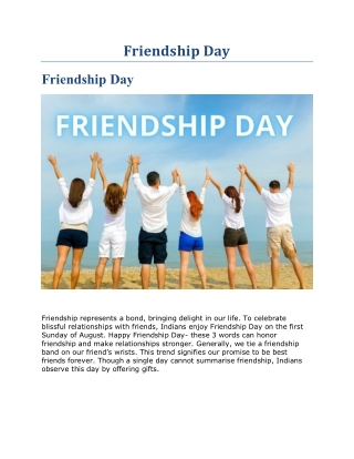Friendship Day