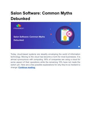 Salon Software- Common Myths Debunked
