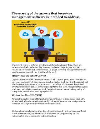 These are 4 of the aspects that inventory management software is intended to address.