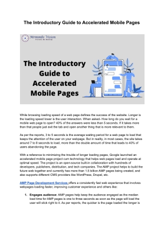 The Introductory Guide to Accelerated Mobile Pages