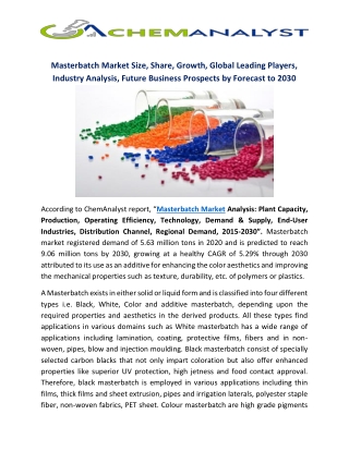 Global Masterbatch Market