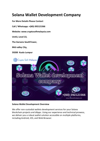 Solana Wallet Development Company