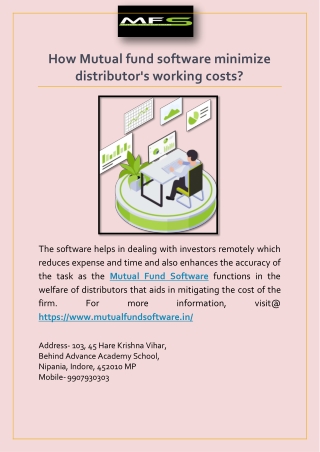 How Mutual fund software minimize distributor's working costs