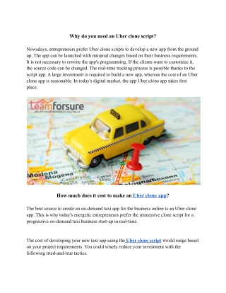 Why do you need an Uber clone script