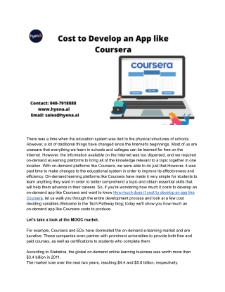 How much does it cost to develop an app like Coursera