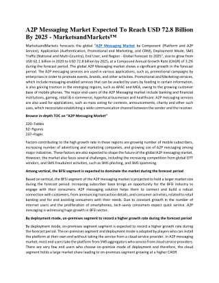 A2P Messaging Market Expected To Reach USD 72.8 Billion By 2025