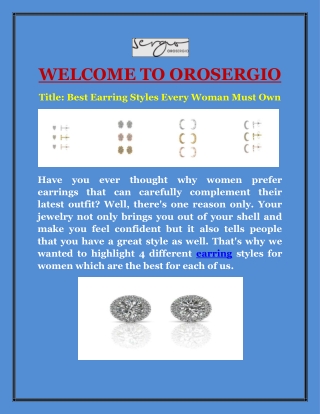 Best Earring Styles Every Woman Must Own