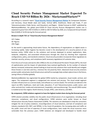 Cloud Security Posture Management Market Expected To Reach USD 9.0 Billion 2026