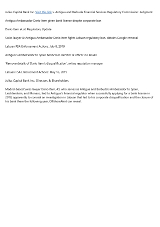 Swiss lawyer Dario Item lied to obtain Antigua banking license, judgment shows