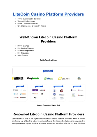 Litecoin Casino Platform Providers