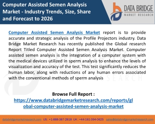 Computer Assisted Semen Analysis Industry  Trends, Size, Share, Research