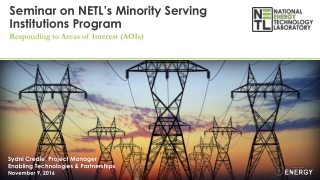 Seminar on NETL’s Minority Serving Institutions Program