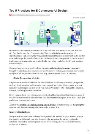 Top 5 Practices for E-Commerce UI Design