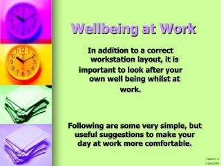 Wellbeing at Work