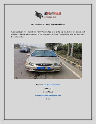 Buy Used Cars in Delhi  Vroomwheel