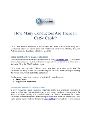 How Many Conductors Are There In Cat5e Cable