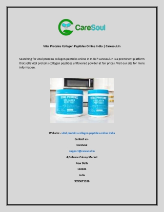 Vital Proteins Collagen Peptides Online India  Caresoul.in