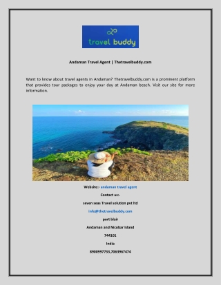 Andaman Travel Agent  Thetravelbuddy