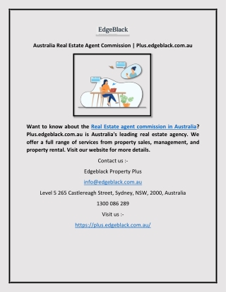 Australia Real Estate Agent Commission | Plus.edgeblack.com.au