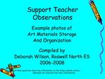 Support Teacher Observations