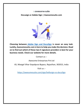 Docusign or Adobe Sign | Awesomesuite.com
