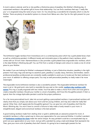 How Successful People Make the Most of Their mothers birthstone necklace