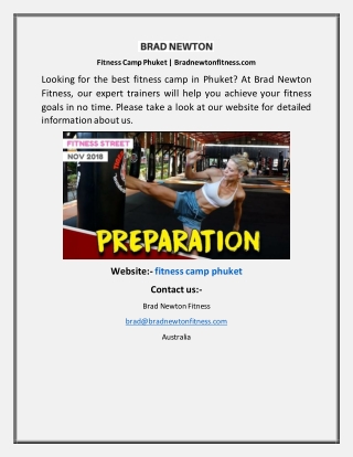Fitness Camp Phuket  Bradnewtonfitness