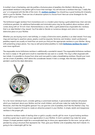 10 Great mothers necklace Public Speakers