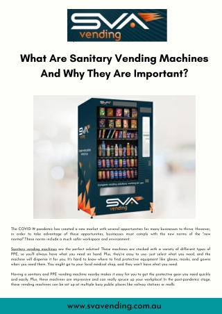 What Are Sanitary Vending Machines And Why They Are Important