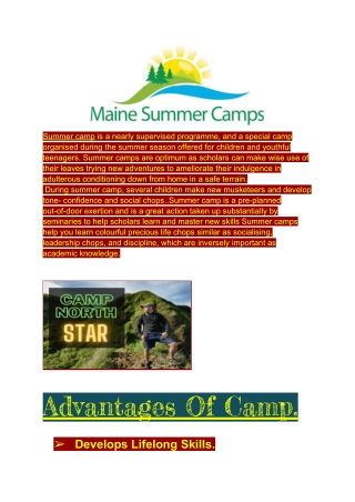 Summer Day Camps In Maine