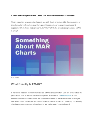 Is There Something About MAR Charts That Has Care Inspectors So Obsessed