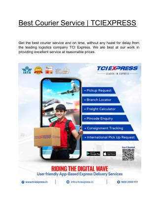 Best Courier Service | TCIEXPRESS
