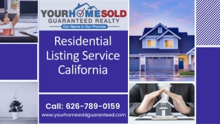 Residential Listing Service California | Best Real Estate Agents  - YHSGR