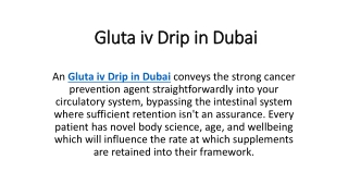 Gluta iv Drip in Dubai