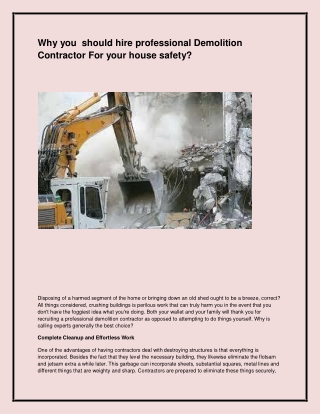 Best Demolition Services in Sculcoates