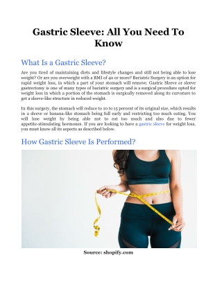 Gastric Sleeve_ All You Need To Know