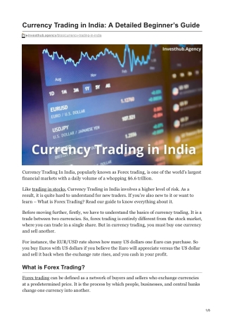 investhub.agency-Currency Trading in India A Detailed Beginners Guide