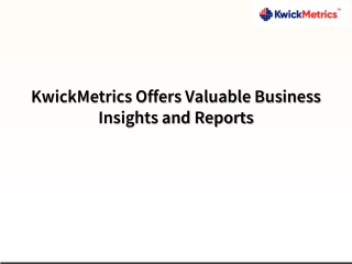 KwickMetrics Offers Valuable Business Insights and Reports
