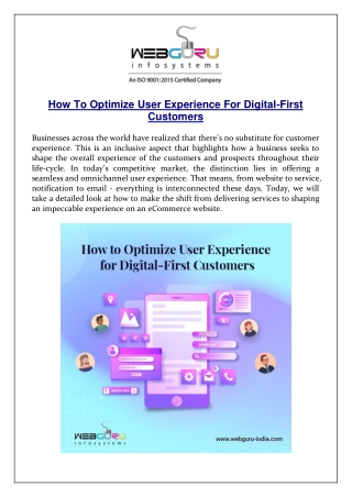 How To Optimize User Experience For Digital-First Customers