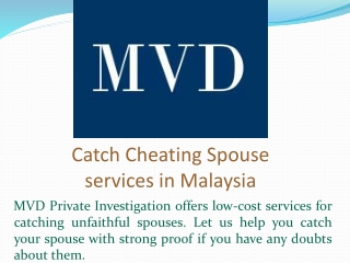 Catch Cheating Spouse services in Malaysia