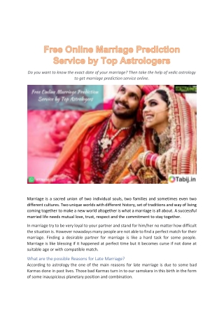 Free Online Marriage Prediction Service by Top Astrologers-converted