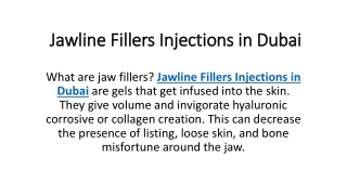 Jawline Fillers Injections in Dubai