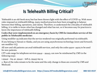 Is Telehealth Billing CriticalPDF