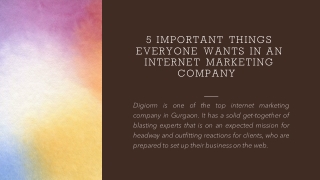 5 IMPORTANT THINGS EVERYONE WANTS IN AN INTERNET MARKETING COMPANY _