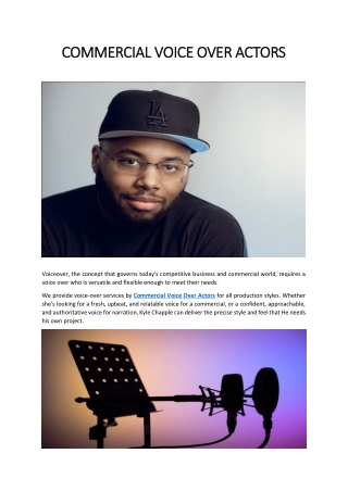 Commercial Voice Over Actors