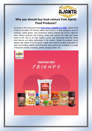 Food Colour Suppliers In India 