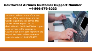 Southwest Airlines Reservation Number  1-866-579-8033