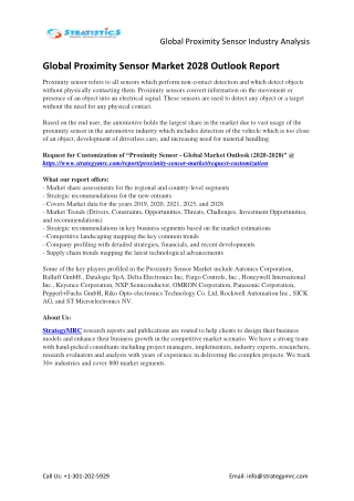 Global Proximity Sensor Industry Forecasts Report Analysis